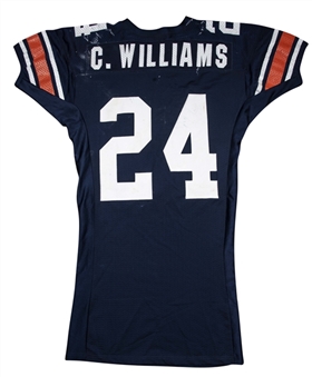 2004 Carnell Cadillac Williams Game Used & Signed Auburn Tigers Home Jersey Photo Matched To 11/13/2004 (Beckett)